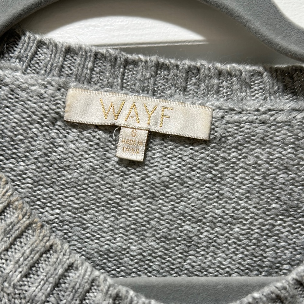 Wayf Light Gray Ruffle Sleeve Sweater - Picture 4 of 4